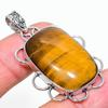 Tiger Eye Handmade 925 Sterling Silver Jewelry Pendant 1.81" C0e48