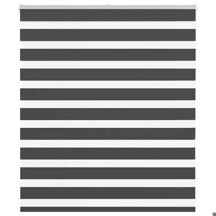 VidaXL Store Zèbre Noir 125x100 Cm Largeur Du Tissu 120,9 Cm Polyester, Store Enrouleur Zébré, Store Zébré Pour Fenêtre, 4014214