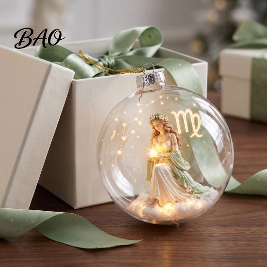 Animal Ornaments for Christmas Zodiac Ornament, Twelve Sign Hanging Decoration, 2D Acrylic Holiday Tree Decorations Horoscope Pendant Xmas Tree, Home