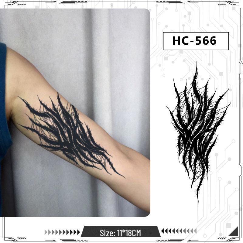 19 водонепроницаемых наклеек-татуировок на половину руки Dark Totem - долговечные травяные узоры для мужчин и женщин