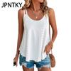 JPNTKY Women's Fashion Casual Summer Solid Color Print Sleeveless U-Neck Blouses & Shirts