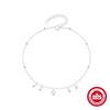 Fashion Summer S925 Sterling Silver Double Spell Adjustable Paperclip Chain Heart Bead Pendant Anklet