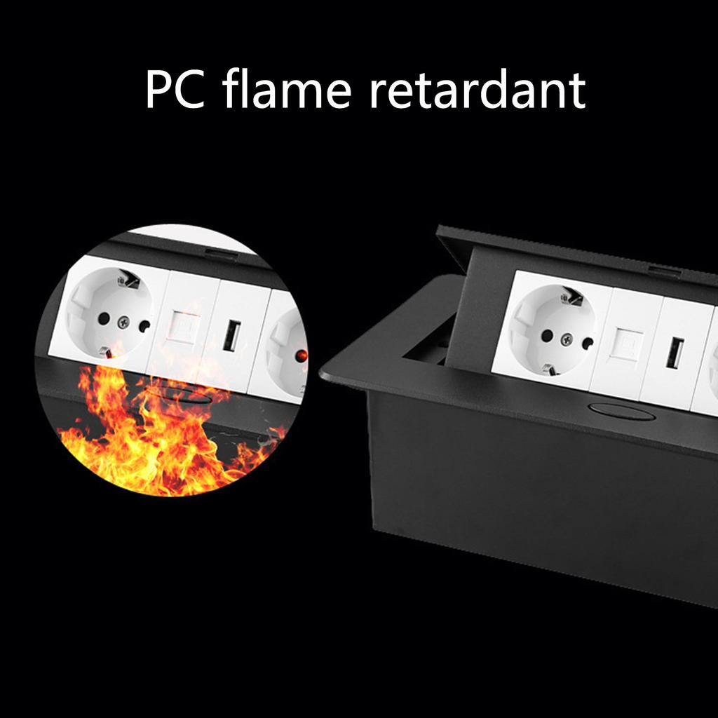 Настольная розетка Вилка ЕС Скрытая панель стола с USB-зарядкой Медленная для выдвижной крышки Для конференц-зала Офис Электрический выход
