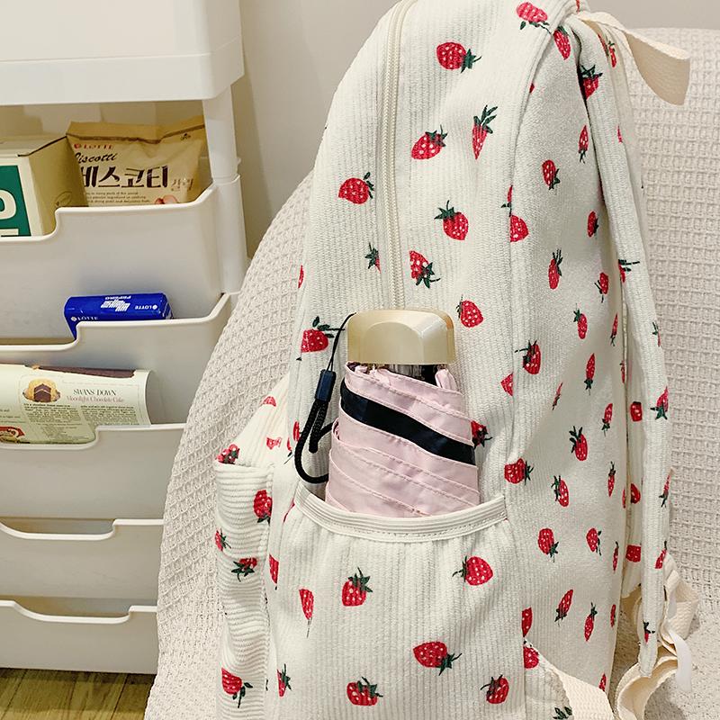 Большая вместимость школьного рюкзака с фруктовым узором