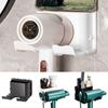 Wall Mount Hair Dryer Stand U-Shape Design Strong Load-bearing Simple Installation Universal Blow Dryer Holder with Storage Box