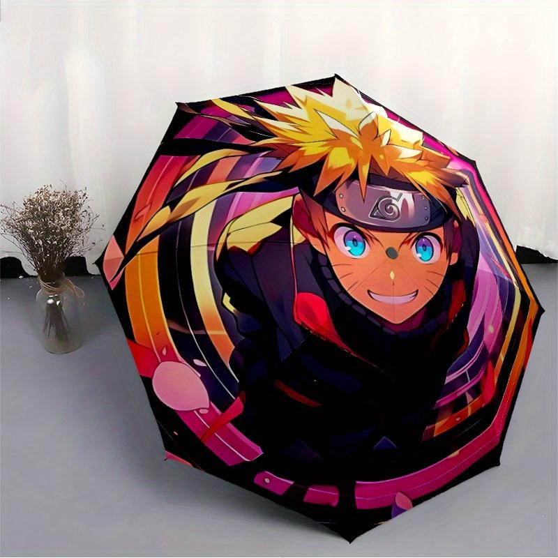 Naruto Anime Automatic Folding Umbrella, Self-Opening/ Closing, Durable Windproof Travel Umbrella for Outdoor Adventures a0826009