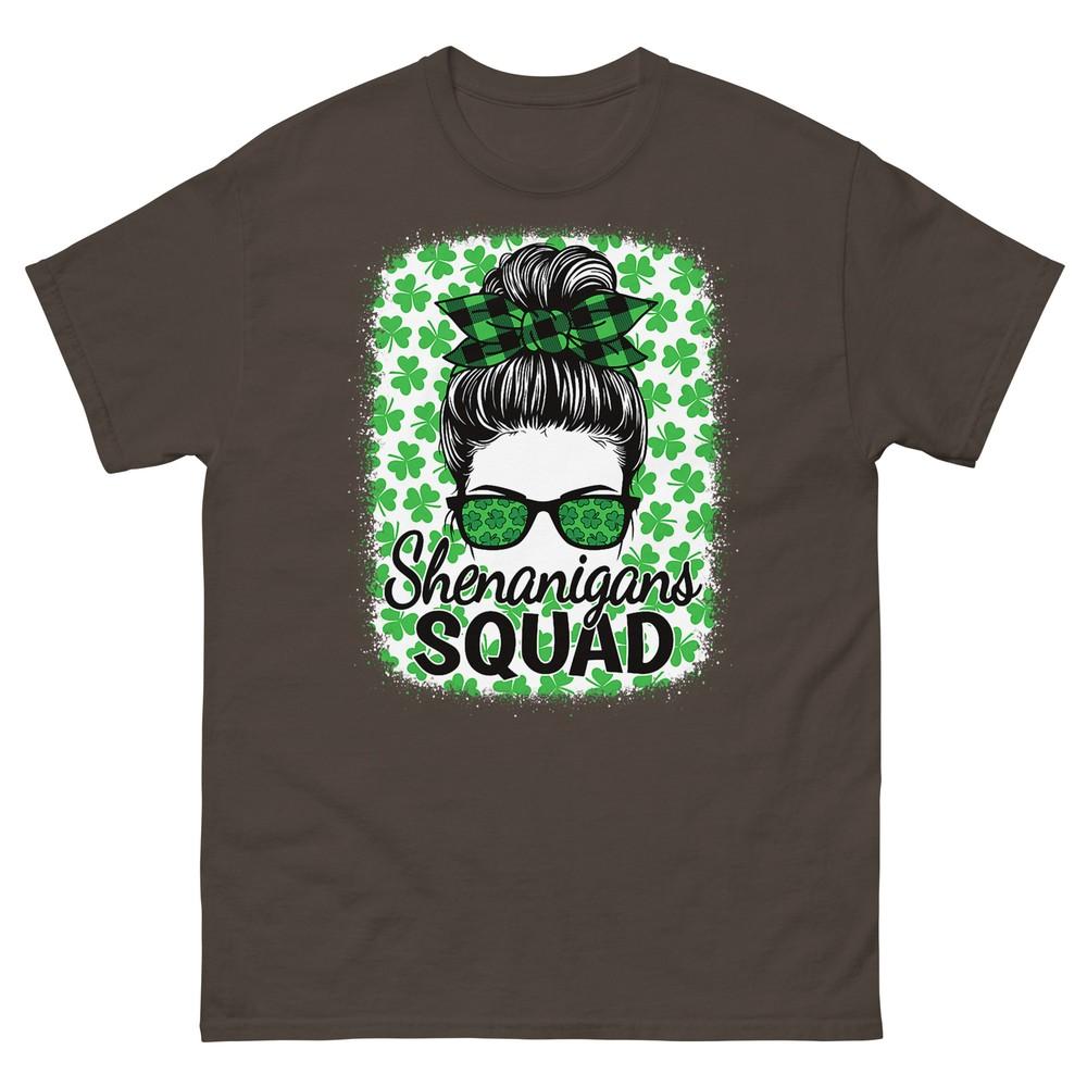 Shenanigans Squad St Patricks Day Unisex Girls Messy Bun TShirt