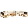 VidaXL Ensemble de canapés de jardin 9 pièces avec coussins en bois d'acacia et rotin 3278880