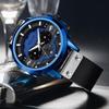 Megir Сине-черные роскошные армейские кварцевые наручные часы для мужчин