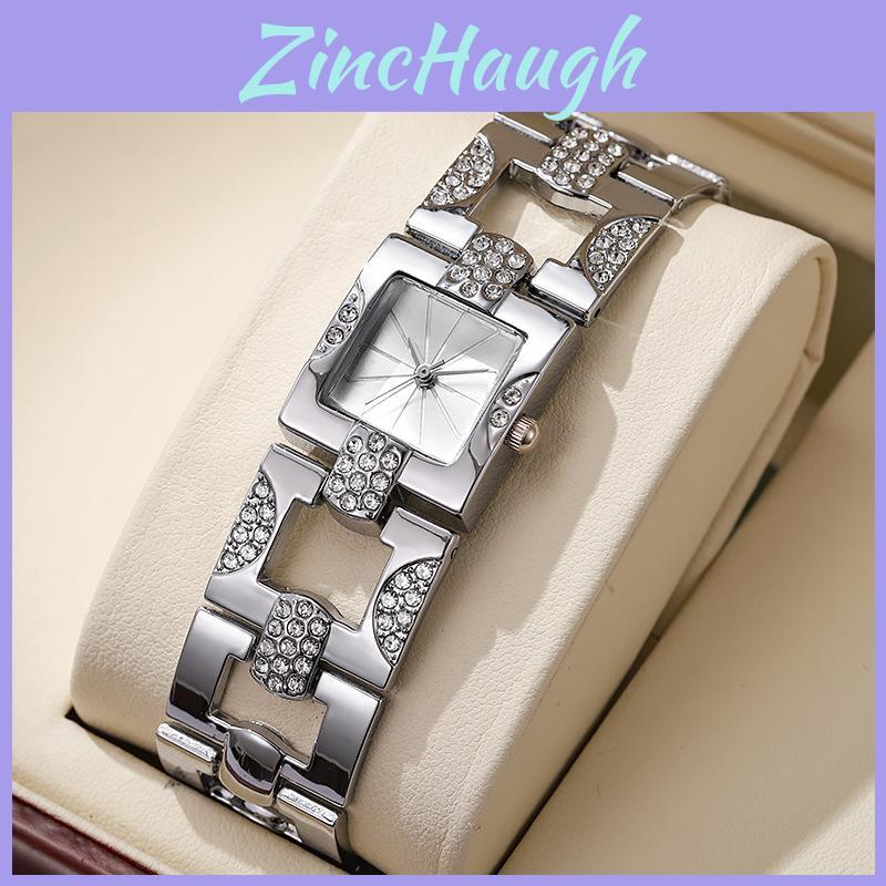 Retro Womens Square Dial Watch With Alloy Case And Stainless Steel Buckle For Daily Use