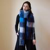 Imitation Cashmere Plaid Scarf Women's Winter Thickened Simple Warm Black and White Classic Fringed Scarf Shawl