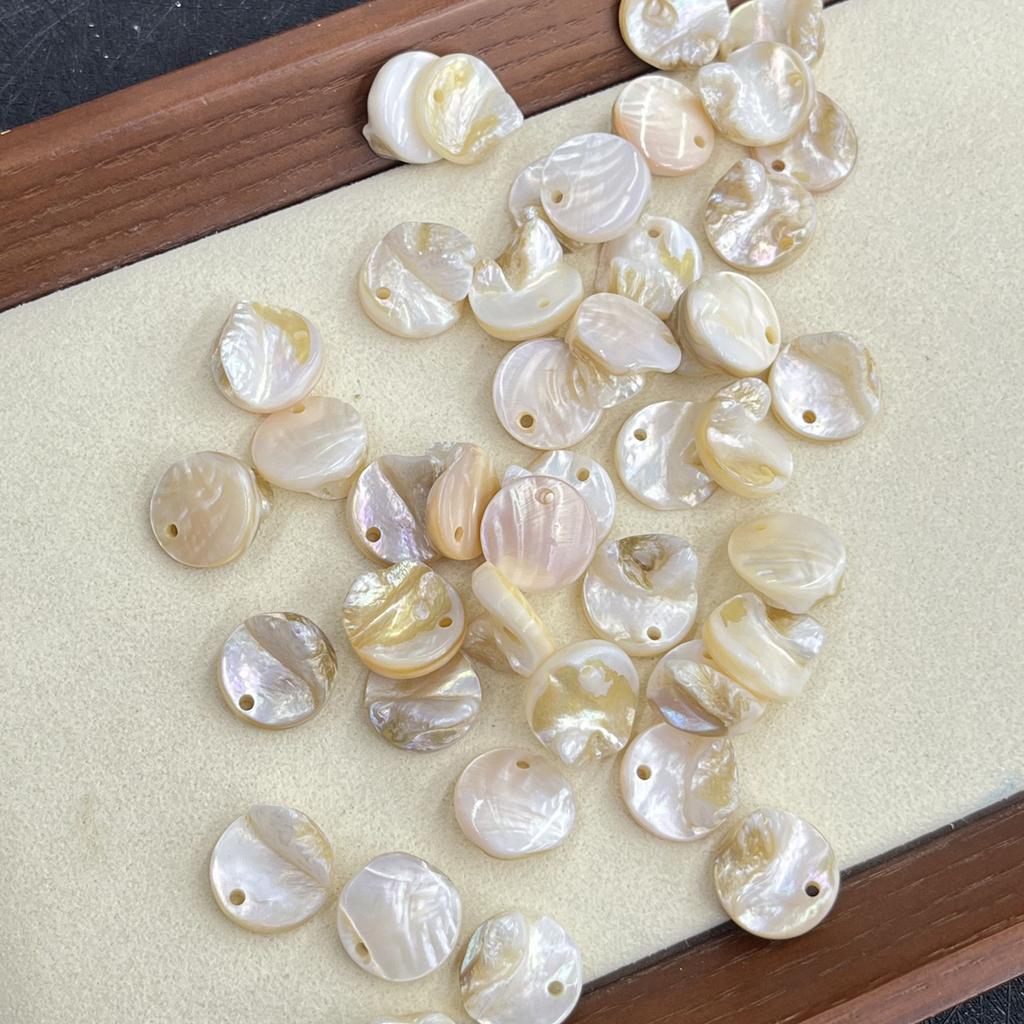 20Pcs, Natural Shell Beads with Hole, Boho Round Loose Beads, 15mm, for DIY Necklace Bracelet Accessories, Jewelry Making Crafts, Christmas Gifts