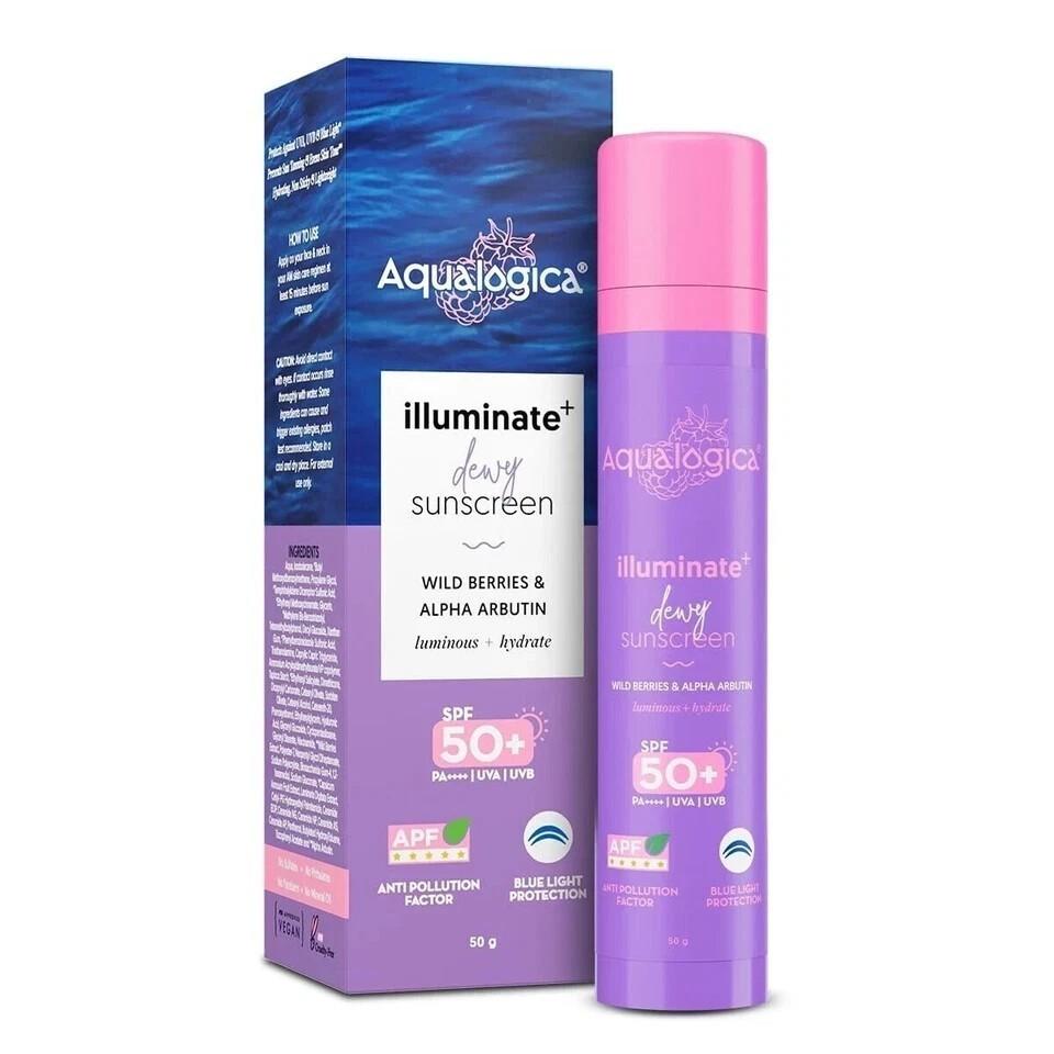 Aqualogica Illuminate+ Dewy Sunscreen SPF 50+ PA++++, 50 g