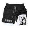 Men's Quick Drying Compression Shorts with Breathable Shorts and Animated Prints for Performance Sports Gyms