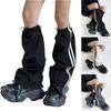 Fashion Drawstring Cargo Leg Warmers for Women Harajuku Side Double Striped Baggy Leg Covers Footless Socks Streetwear