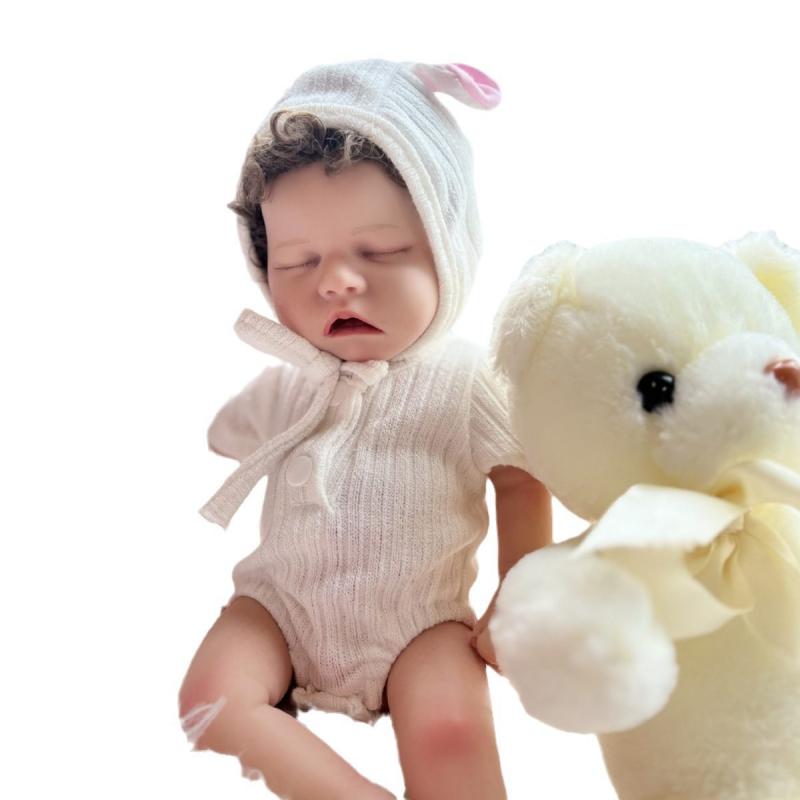 Rebirth Doll Simulation Baby Cute Mini 13 Inch Solid Silicone Children's Companion Doll