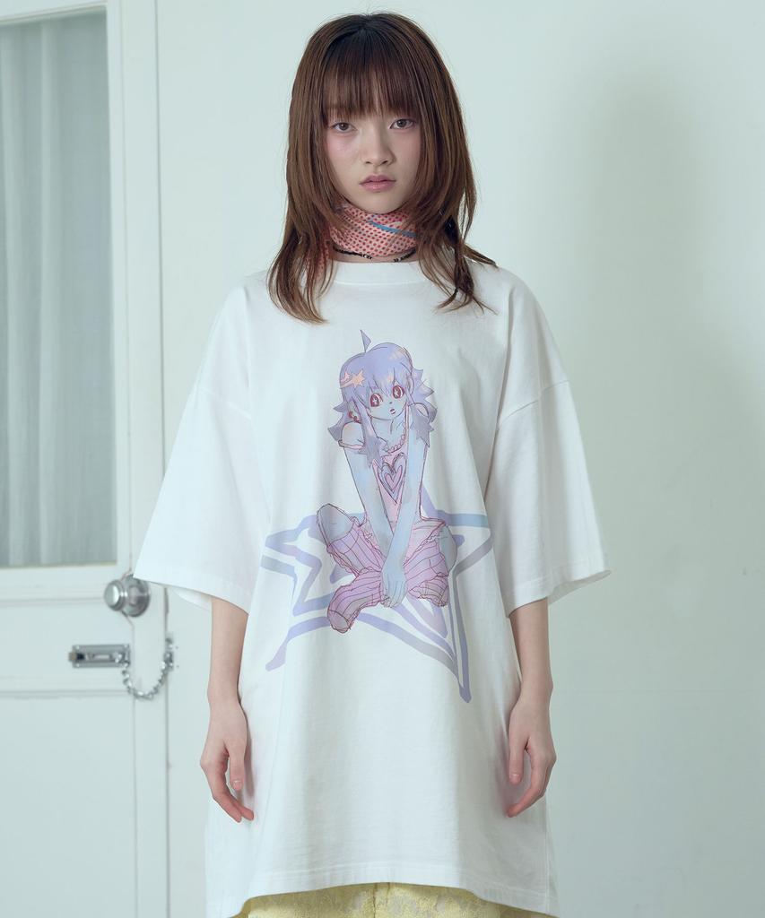 NICEGHOSTCLUB Star Girl Big Big Tee_White(Ng2Gmut522A)