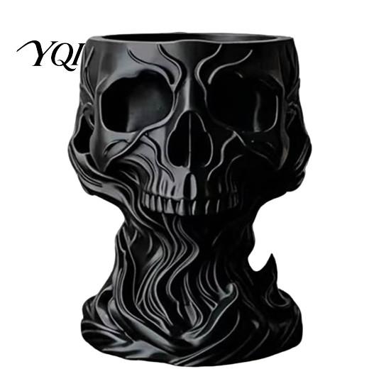Cool Room Decor for Men 3D Printed Gothic Skull Decorative Catchall Bowl, Storage Holder Key Jewelry Tray Coin Jewelry, Dark Art Desktop Ornament Home