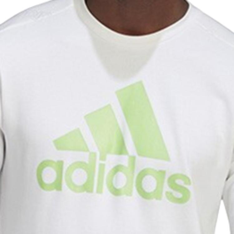 adidas Повседневная спортивная толстовка с круглым вырезом, мужские топы, белые GJ6591