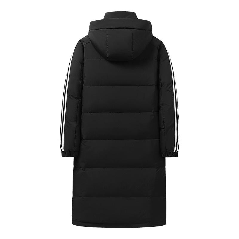 Куртка-пуховик Three Bars White Duck для мужчин и женщин, длинная куртка с капюшоном, утолщенное термопальто