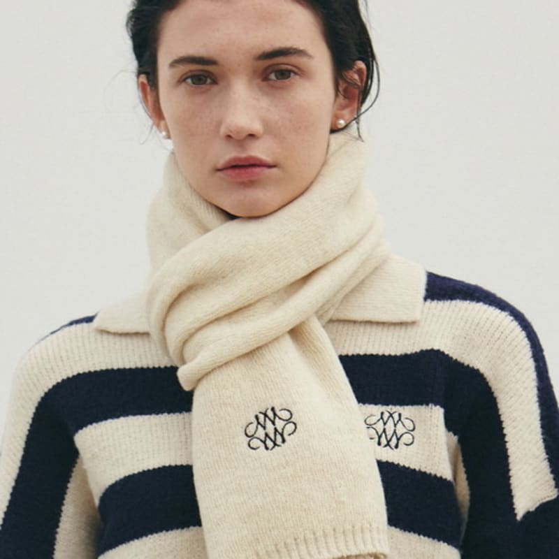 NICK&NICOLE NICOLE PREMIUM WOOL MUFFLER_CREAM