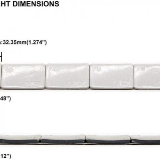 Весовые грузики на клейкой основе для колес, 1/2 унции, серые (Упаковка 12 унций)