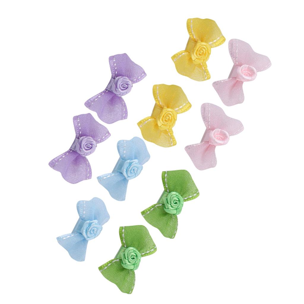 10Pcs/Set Lovely Pets Hair Clips Bowknot Clip Hairpins Cats Dogs Hair Accessories