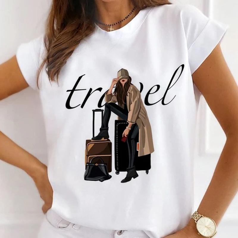 Модная креативная женская футболка с 3D рисунком розы 90-х годов, летняя блузка, свободные футболки с короткими рукавами, белые женские топы с круглым вырезом, одежда