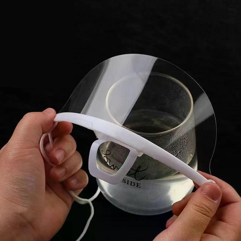 20pcs Mask Plastic Reusable Clear Catering Hotel Beauty Chef Waiter Protective Visible Splash Proof