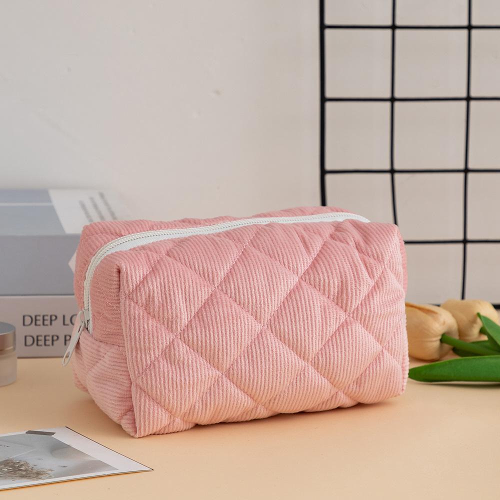Вместительная вельветовая косметичка, клетчатая сумка для хранения помады, стеганая сумка из хлопка с добавлением хлопка для хранения кабеля для наушников