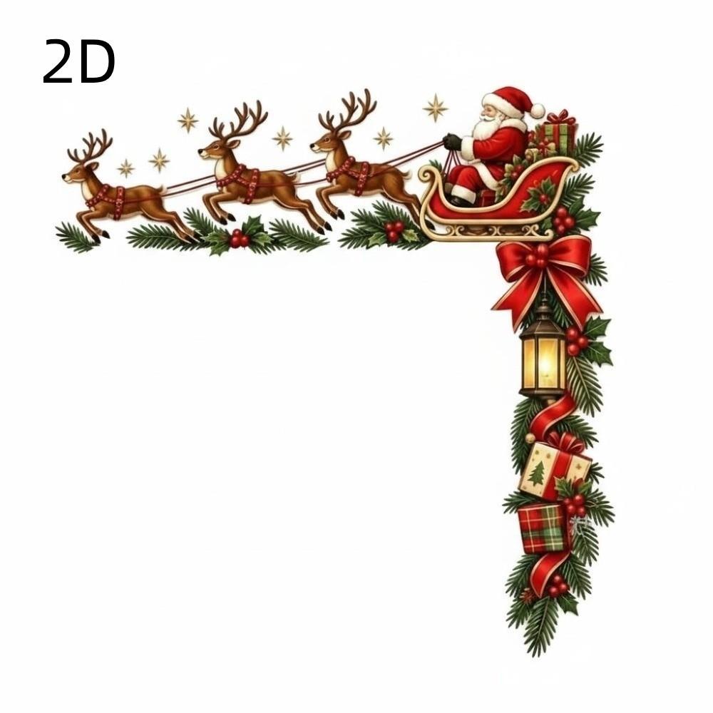 Holiday Themed Wooden Christmas Door Frame Ornament Holiday Door Edge Decoration Christmas Party