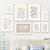 Animal World Map Cartoon Alphabet Number Weather Chart Art Canvas Painting Nordic Posters Prints Wall Pictures Kids Room Decor No Frame