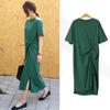 "Solid Color Loose-Fit Casual Summer Dress - Medium Length & Plus Size"