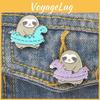 Unique New Fashion Cartoon Sloth Enamel Pin Badge In Mint Green For Trendy Collectors