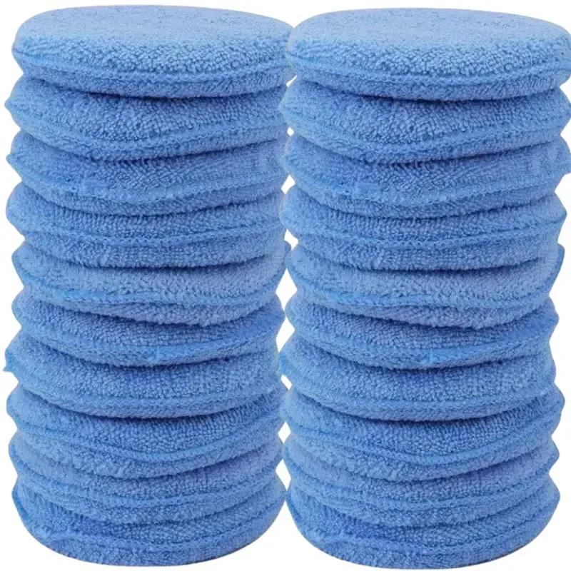 Аппликаторы для ухода за автомобилем, губки для полировки автомобиля, мягкие микрофибровые круглые карманные губки из поролона, инструменты для чистки автомобиля