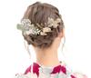 SOUBIEN Ceremony Hair Dried Flower Artificial Beige Pink Coming-of-Age Ornaments, Style, Baby's Breath, 8-Piece Set, (sbn-kaz10012)