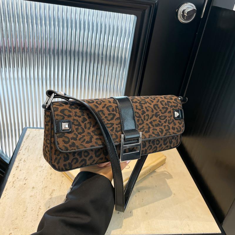 Сумка-мешок Niche с леопардовым принтом, модная ретро-сумка, незаменимая женская сумка через плечо для поездок на работу.