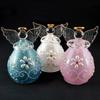 Fourcart Cute Handmade Glass Champagne Angel Bells, Silver, Set of 6