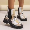 Autumn and Winter New Printed Martin Boots Large Size Wind Casual Fashion One-pedal Women's Boots