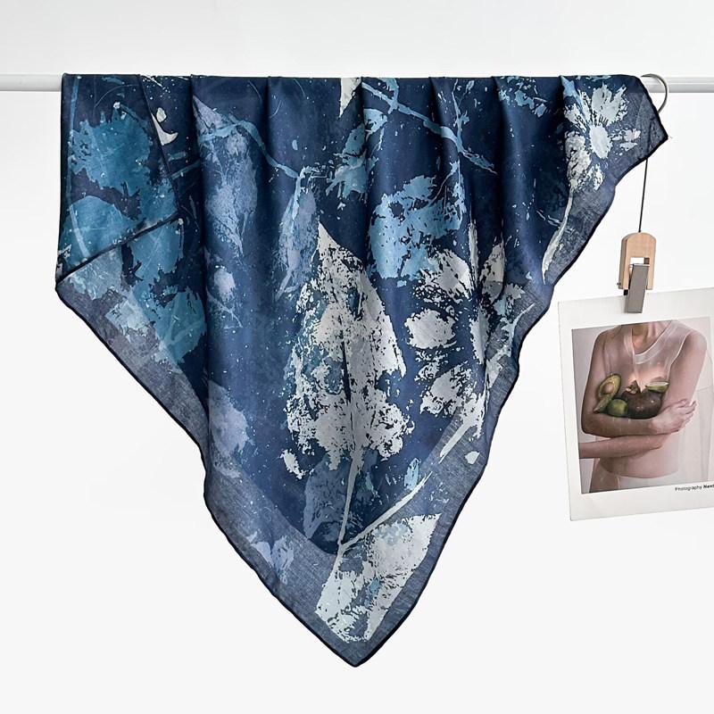 Wasteland wind gradual change color velvet 91 square scarf women's two-color different-faced scarf foreign style fashion silk scarf scarf scarf shawl