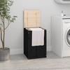 VidaXL Laundry Box Black 44x44x66 Cm Solid Pine Wood 823568