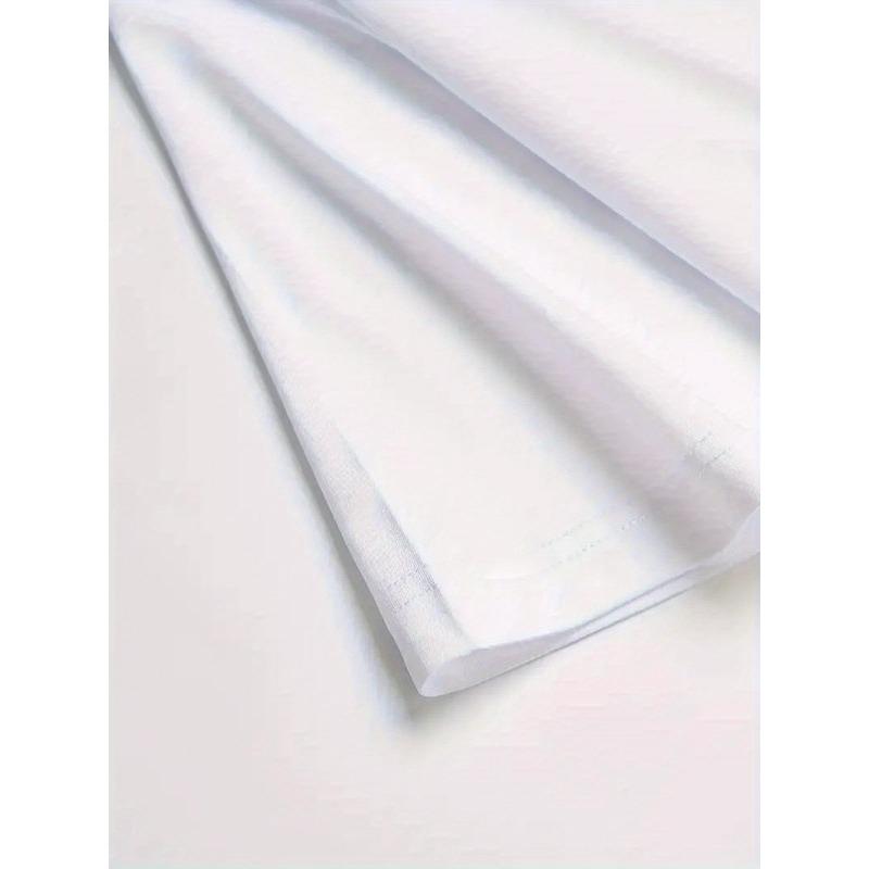 Стильная женская футболка с принтом, короткий рукав, европейский размер, круглый вырез, средняя эластичность, ткань, подходит для всех сезонов