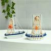 Wooden Crafts DIY Micro Landscape Sailing Miniature Figurines Sailboat Ornaments Sailing Model