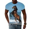 New Fashion Horse Pattern 3D Printed Men's Hip Hop Personalized Round Neck Short Sleeved T-shirt