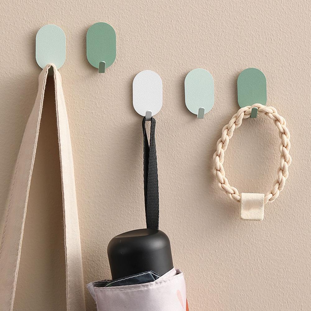 8 PCS Easy Install Adhesive Hook Iron Robe Hook Simple Coat Hook Home Supply