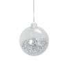 Boule Décorative - 8 Cm De Diamètre - Transparente - Argentée - Noël