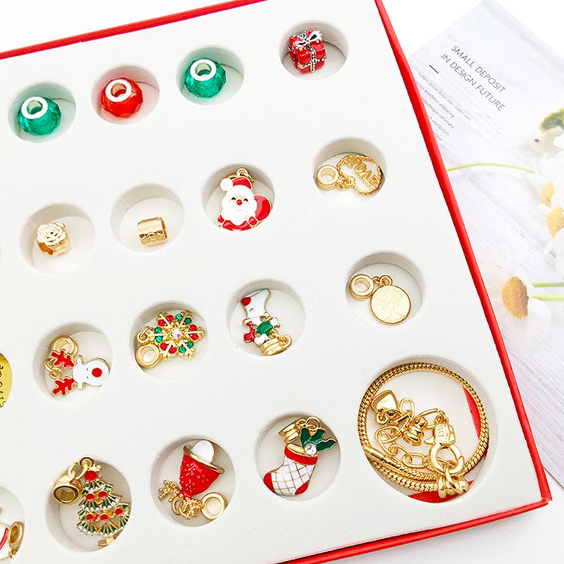 24 шт. ожерелье кулон рождественский обратный отсчет календарь слепая коробка браслет подарочная коробка