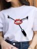 Women Fashion 2022 Cartoon Shirt Print Summer T-Shirts Female Sexy T-Shirt Aesthetic Clothes Summer Tops Trend Graphic T Top