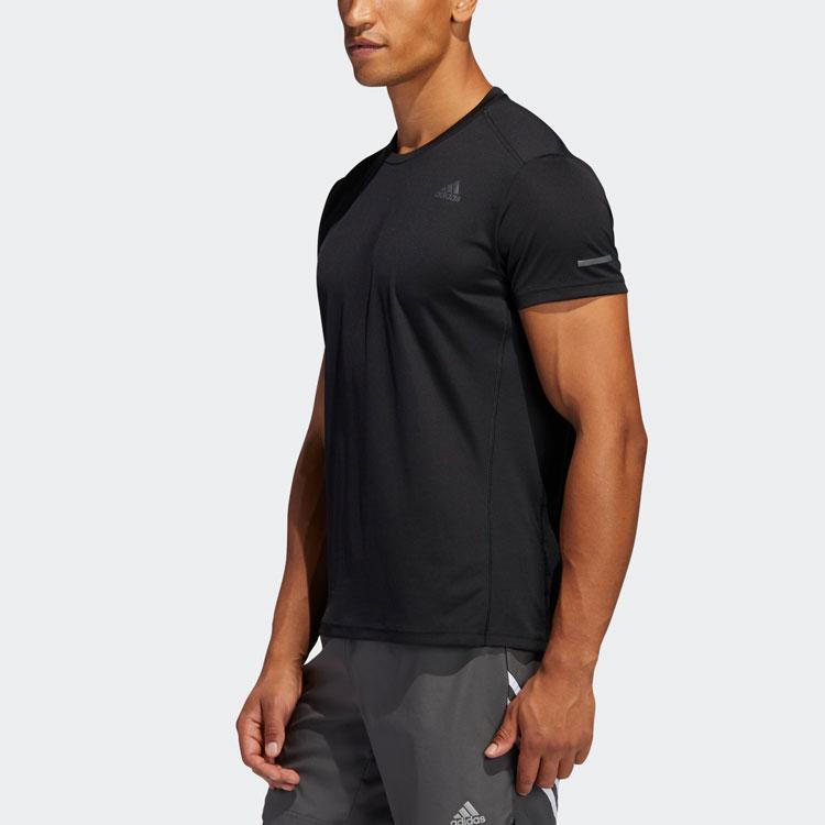 Adidas Футболка Run It Tee M Logo Training с короткими рукавами, мужские топы, черные FL6972