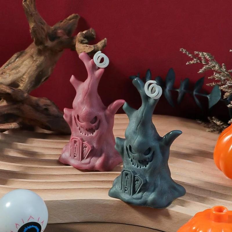 Силиконовая форма с ароматом на тему Хэллоуина для изготовления уникального декоративного дизайна «Пень с привидением», идеально подходящая для украшения вечеринки